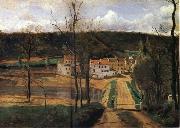 Corot Camille The houses of cabassud oil on canvas